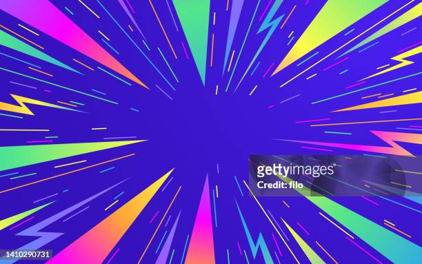 abstract zap lightning bolt excitement modern gradient background - line drawing activity stock illustrations