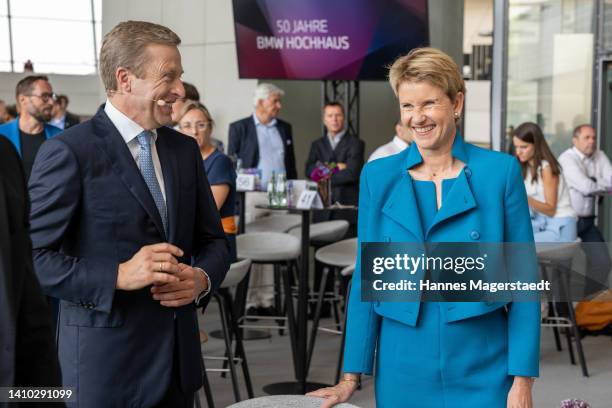 Oliver Zipse, Chairman of the Board of Management, BMW Group and Susanne Klatten, billionaire and chairman of SGL Carbon SE attend the 50th...