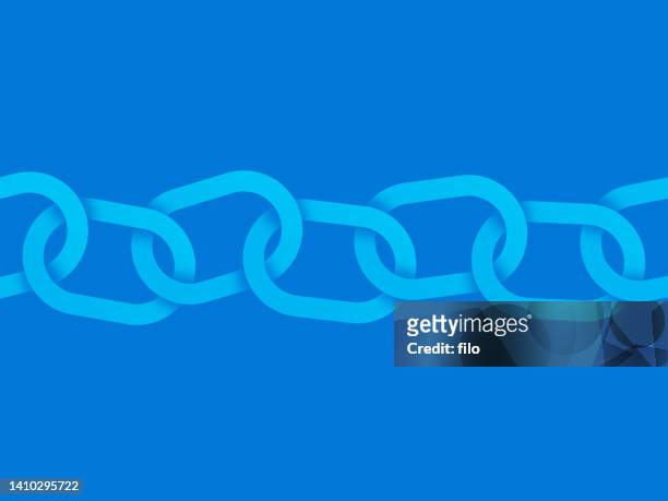 blauer horizontaler kettenhintergrund - chain link fence stock-grafiken, -clipart, -cartoons und -symbole