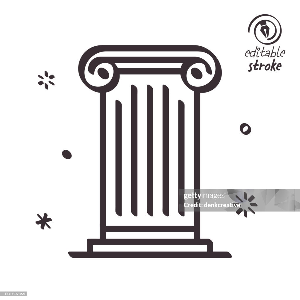 Playful Line Illustration for Ancient Architecture