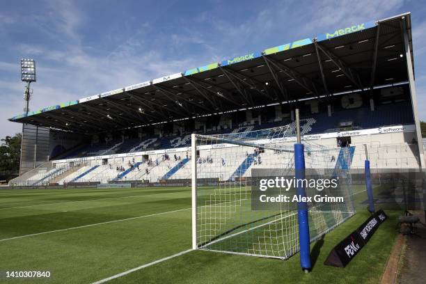 General view during the Second Bundesliga match between SV Darmstadt 98 and SV Sandhausen at Merck-Stadion am Boellenfalltor on July 22, 2022 in...