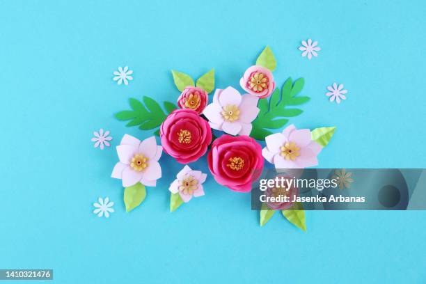 paper flowers - paper flower stock pictures, royalty-free photos & images