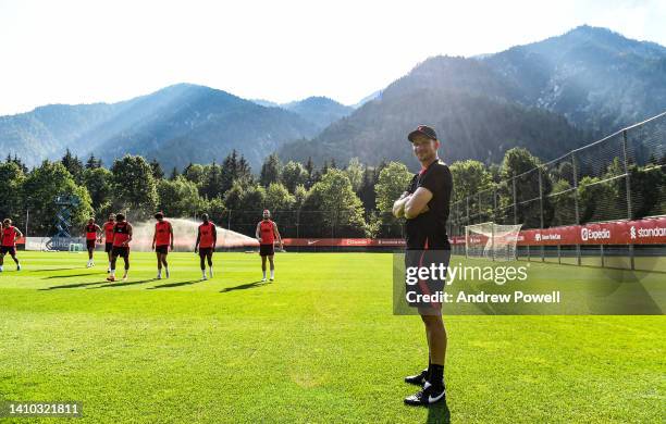 Pepijn Lijnders assistant manager of Liverpool during a training session at the Liverpool pre-season training camp on July 22, 2022 in UNSPECIFIED,...