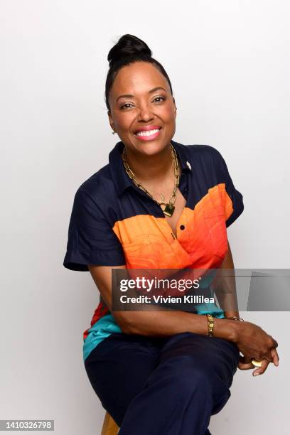 Aisha Tyler visits the #IMDboat At San Diego Comic-Con 2022: Day Two on The IMDb Yacht on July 22, 2022 in San Diego, California.