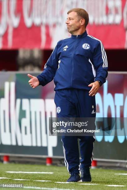 Head coach Frank Kramer of Schalke reacts during the Pre-Season friendly match between Twente Enschede and FC Schalke 04 at De Grolsch Veste Stadium...