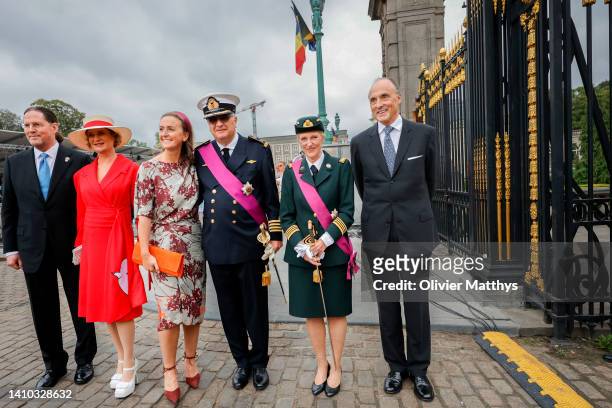 James O’Hare, Princess Delphine of Belgium, Princess Claire of Belgium, Prince Laurent of Belgium, Princess Astrid of Belgium and Prince Lorenz of...