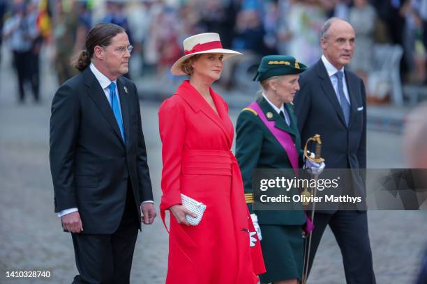 James O’Hare, Princess Delphine of Belgium, Princess Claire of Belgium, Princess Astrid of Belgium and Prince Lorenz of Belgium attend the National...