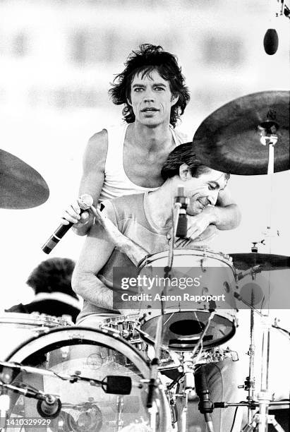 Dallas Mick and Charlie of The Rolling Stones in Dallas, Texas, Halloween Night, 1981.