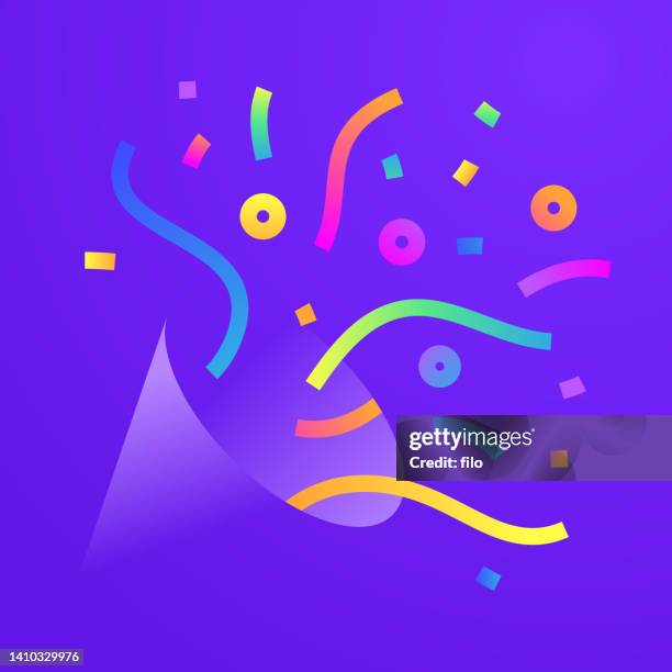 celebration party konfetti abstract - partyhut stock-grafiken, -clipart, -cartoons und -symbole