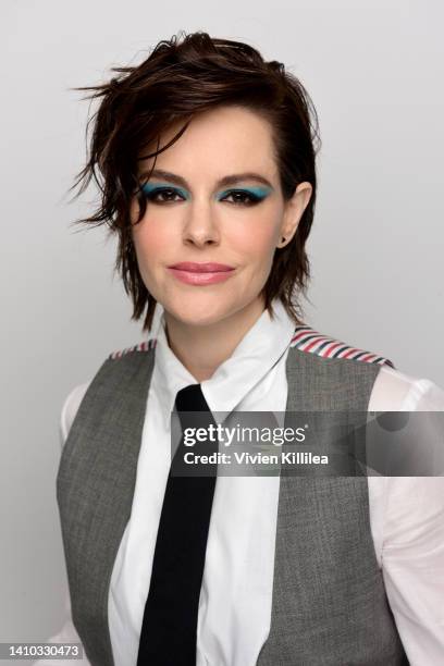 Emily Hampshire visits the #IMDboat At San Diego Comic-Con 2022: Day Two on The IMDb Yacht on July 22, 2022 in San Diego, California.