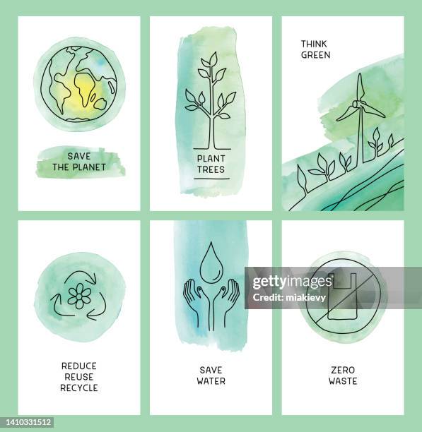 ecology templates - plastic free stock illustrations