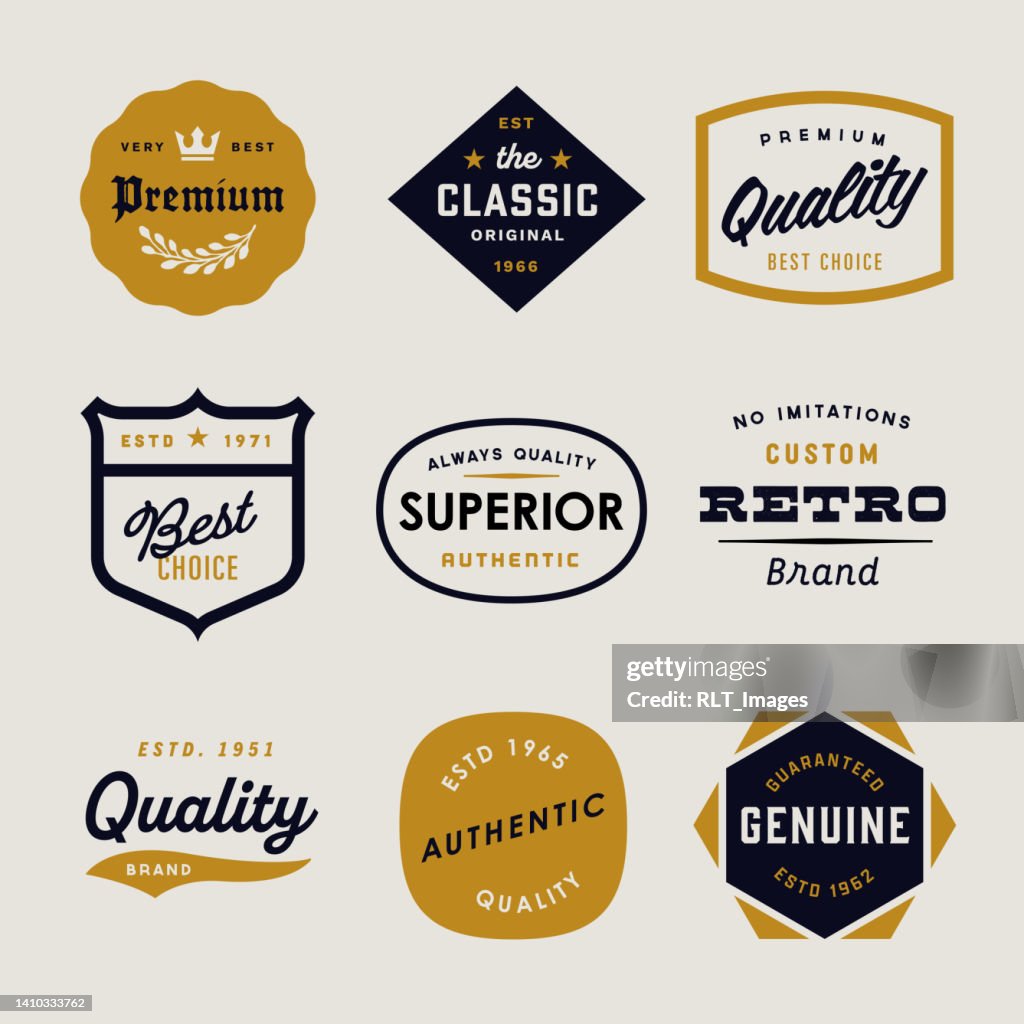 Diseños de insignias retro de mediados de siglo