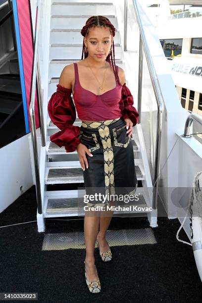 Amandla Stenberg visits the #IMDboat At San Diego Comic-Con 2022: Day Two on The IMDb Yacht on July 22, 2022 in San Diego, California.