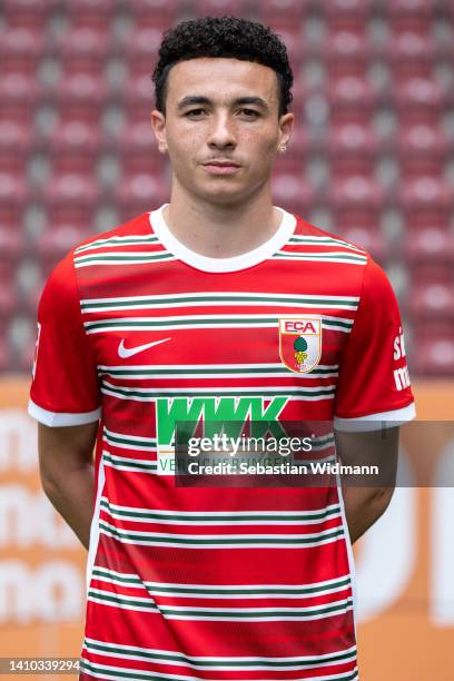 Ruben Vargas of FC Augsburg poses during the team presentation at WWK Arena on July 21, 2022 in Augsburg, Germany.