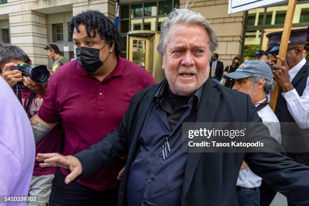 Former White House senior strategist Stephen Bannon leaves the Federal District Court House after being found guilty of being in comtempt of Congress...