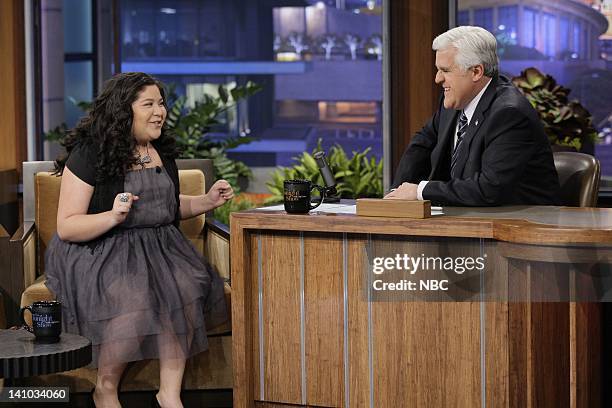 Episode 4156 -- Pictured: Actress Raini Rodriguez during an interview with host Jay Leno on November 30, 2011 -- Photo by: Paul Drinkwater/NBC/NBCU...