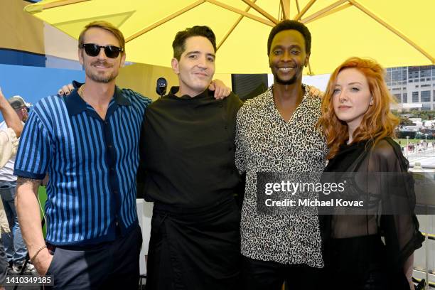 Joel Kinnaman, David Dastmalchian, Edi Gathegi, and Evelyn Leigh visit the #IMDboat At San Diego Comic-Con 2022: Day Two on The IMDb Yacht on July...