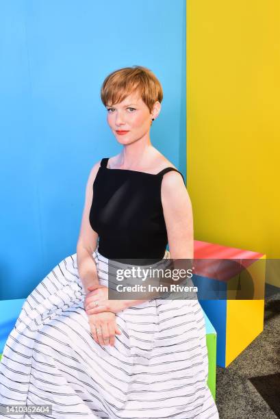 Wrenn Schmidt visits the #IMDboat official portrait studio at San Diego Comic-Con 2022 on The IMDb Yacht on July 22, 2022 in San Diego, California.