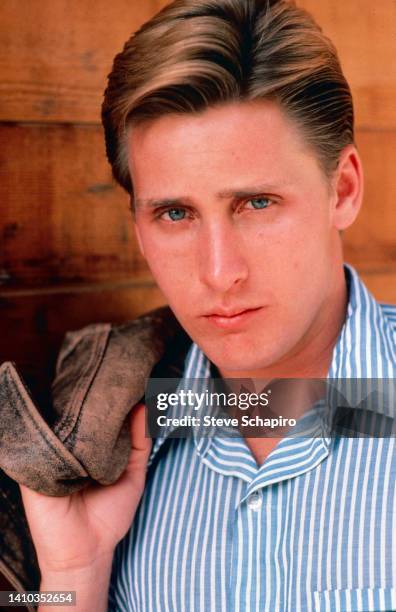 Close-up of American actor Emilio Estevez, Los Angeles, California, 1983.