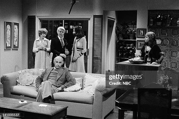 Episode 6 -- Pictured: Pamela Stephenson as Georgette, Billy Crystal as Ted, Mary Gross as Mary Christopher Guest as Murray during "Syndication" skit...