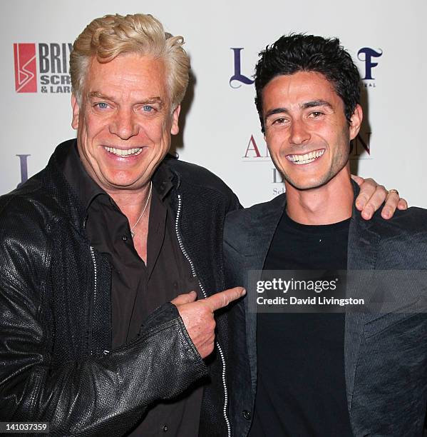 Actors Christopher McDonald and Eli Marienthal attend the 2012 Los Angeles Animation Film Festival charity screening of "The Iron Giant" at Regent...