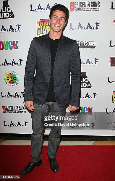 Actor Eli Marienthal attends the 2012 Los Angeles Animation Film Festival charity screening of "The Iron Giant" at Regent Showcase Theatre on March...