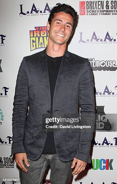 Actor Eli Marienthal attends the 2012 Los Angeles Animation Film Festival charity screening of "The Iron Giant" at Regent Showcase Theatre on March...