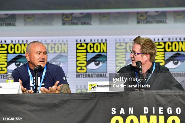 Tim Miller and Andrew Stanton speak onstage during "Collider": Directors On Directing Panel At Comic-Con at San Diego Convention Center on July 22,...