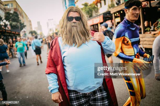 Cosplayer dressed as Thor attends the 2022 Comic-Con International: San Diego on July 22, 2022 in San Diego, California.