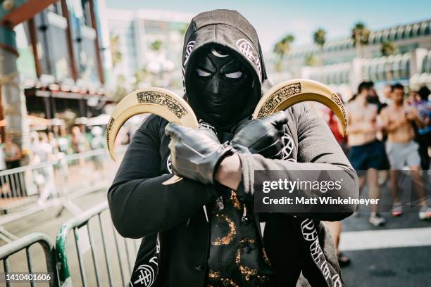 Cosplayer dressed as Moon Knight attends the 2022 Comic-Con International: San Diego on July 22, 2022 in San Diego, California.