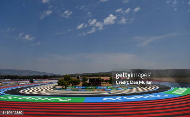 General view of the circuit during final practice ahead of the F1 Grand Prix of France at Circuit Paul Ricard on July 23, 2022 in Le Castellet,...