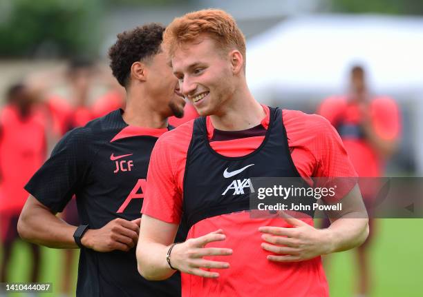 Sepp van den Berg of Liverpool during the Liverpool pre-season training camp on July 23, 2022 in UNSPECIFIED, Austria.