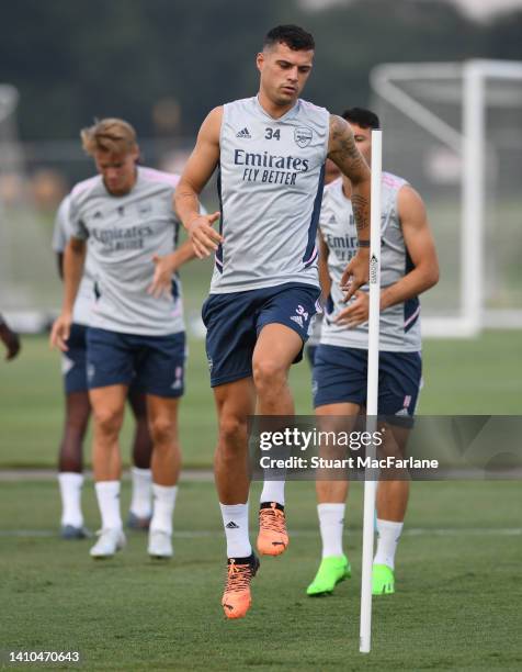 Granit Xhaka of Arsenal during a training session on July 22, 2022 in Orlando, Florida.