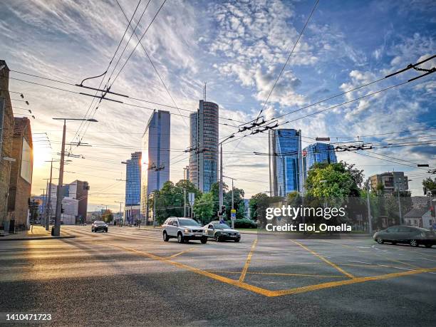 financial district in vilnius - vilnius street stock pictures, royalty-free photos & images