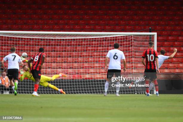 Chris Martin of Bristol City scores their team's first goal from a penalty during the Pre-Season Friendly Match between AFC Bournemouth and Bristol...