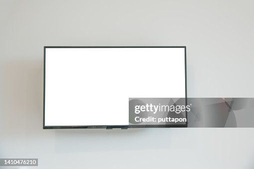 Smart TV Monitor on White background, High definition TV frame isolated on white background with clipping path - stock photo Smart TV Monitor on White background, High definition TV frame isolated on white background with clipping path - stock photo