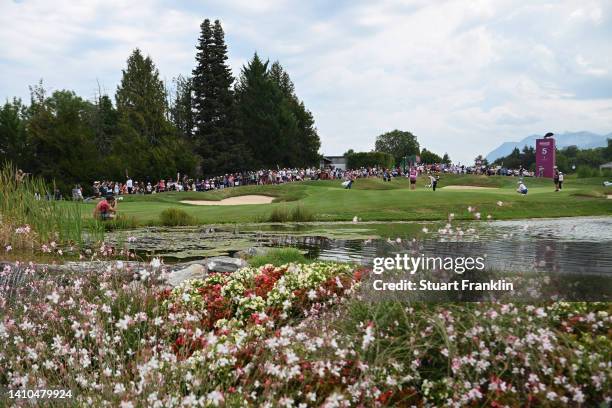 General view of the fifth hole during day three of The Amundi Evian Championship at Evian Resort Golf Club on July 23, 2022 in Evian-les-Bains,...