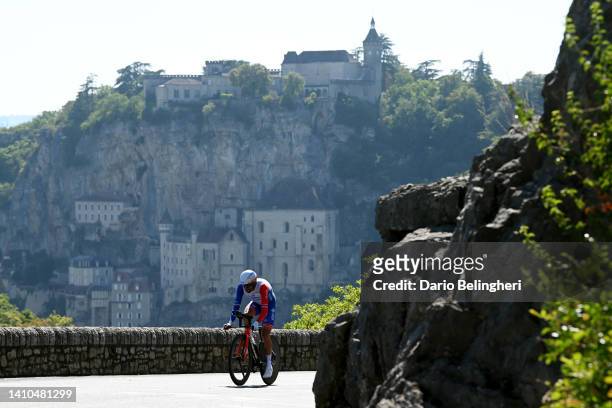 Thibaut Pinot of France and Team Groupama - FDJ sprints during the 109th Tour de France 2022, Stage 20 a 40,7km individual time trial from...