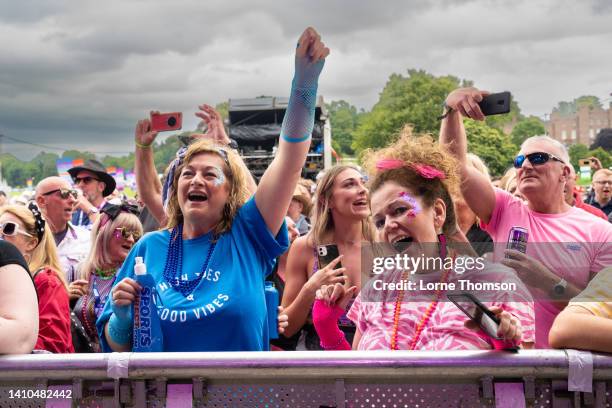 Festival goers enjoy the music during the 2022 Rewind Festival: Scotland at Scone Palace on July 23, 2022 in Perth, Scotland.