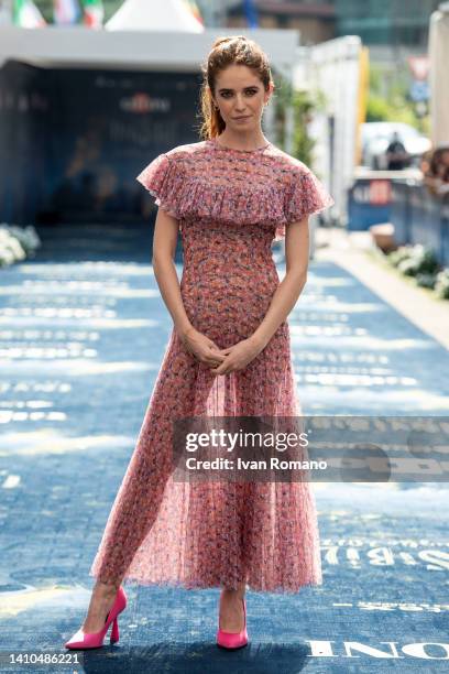 Valentina Romani attends the blue carpet at the Giffoni Film Festival 2022 on July 23, 2022 in Giffoni Valle Piana, Italy.