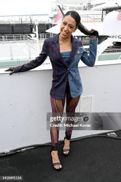 Liza Koshy visits the #IMDboat At San Diego Comic-Con 2022: Day Three on The IMDb Yacht on July 23, 2022 in San Diego, California.