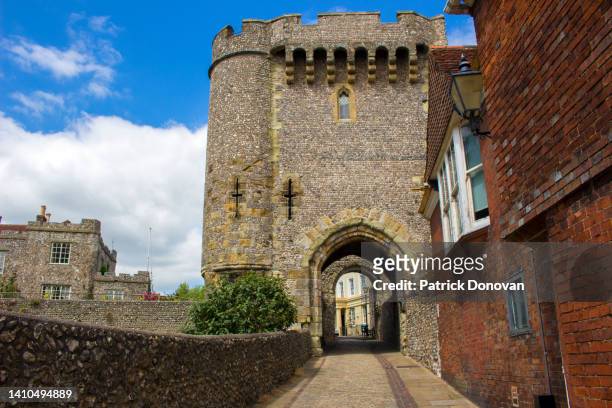 barbican and barbican gate, lewes - sussex stock pictures, royalty-free photos & images