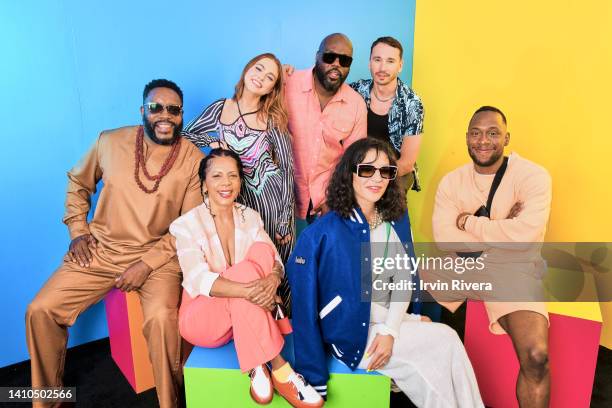 Chad Coleman, Penny Johnson Jerald, Anne Winters, Peter Macon, Jessica Szohr, Mark Jackson, and J. Lee visit the #IMDboat official portrait studio at...