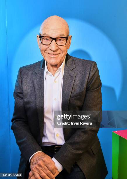 Patrick Stewart visits the #IMDboat official portrait studio at San Diego Comic-Con 2022 on The IMDb Yacht on July 23, 2022 in San Diego, California.