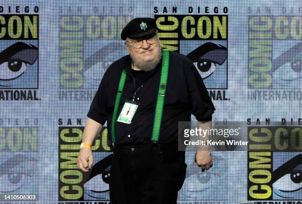 George R.R. Martin speaks onstage at the "House of the Dragon" panel during 2022 Comic Con International: San Diego at San Diego Convention Center on...