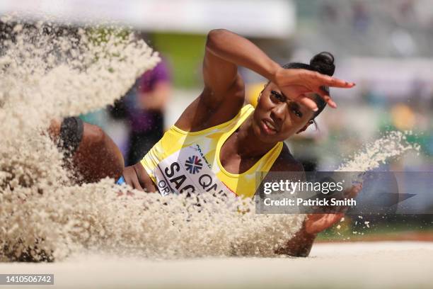 Khaddi Sagnia of Team Sweden competes in the Women's Long Jump qualification on day nine of the World Athletics Championships Oregon22 at Hayward...