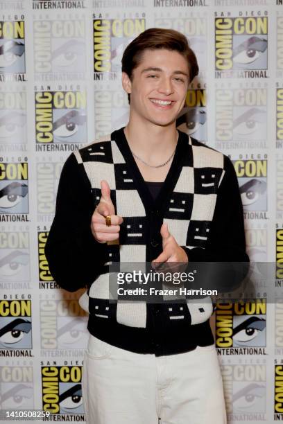 Asher Angel attends the Warner Bros. "Black Adam" and "Shazam" press line during 2022 Comic-Con International: San Diego at Hilton Bayfront on July...