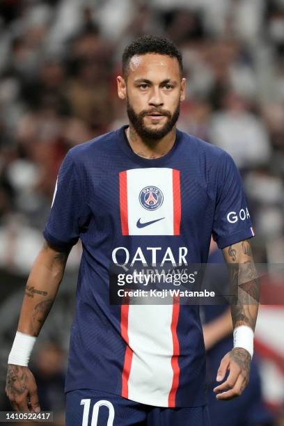 Neymar Jr of Paris Sait-Germain looks on during the preseason friendly between Paris Saint-Germain and Urawa Red Diamonds at Saitama Stadium on July...