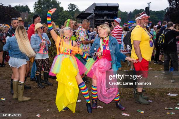 Festival-goers enjoy the music during the 2022 Rewind Festival: Scotland at Scone Palace on July 23, 2022 in Perth, Scotland.