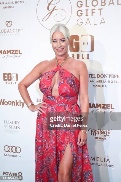 Denise Van Outen attends the Global Gift Gala Red Carpet at Hotel Don Pepe on July 23, 2022 in Marbella, Spain.